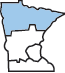 Map showing northern Minnesota